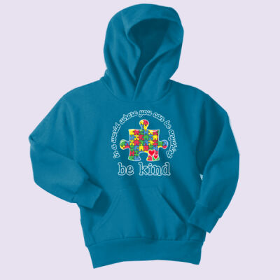 Youth - Be Kind Puzzle Piece Hoodie - Autism Awareness Thumbnail