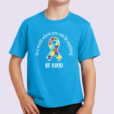 Youth - Be Kind Ribbon T-Shirt - Autism Awareness Thumbnail