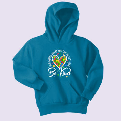 Youth - Be Kind Heart Hoodie - Autism Awareness Thumbnail